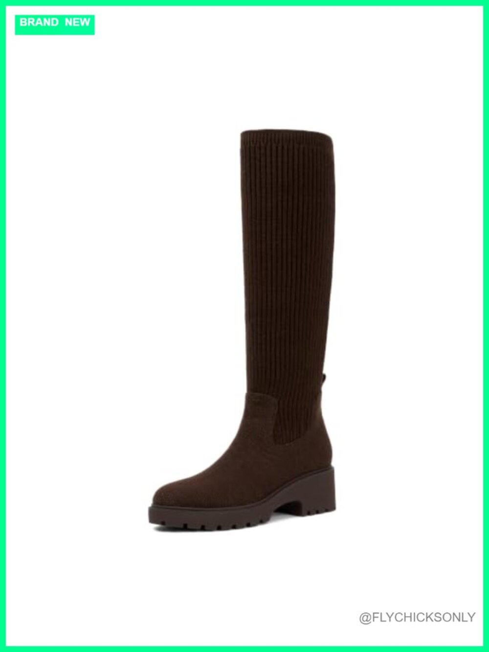 Women's Knee High Platform Wedge Boots Stretchy Knit Pull On Tall Boots